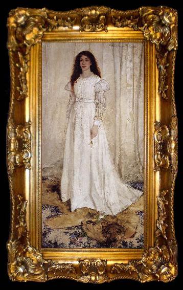 framed  James Abbot McNeill Whistler Symphony in White no 1: The White Girl - Portrait of Joanna Hiffernan, ta009-2